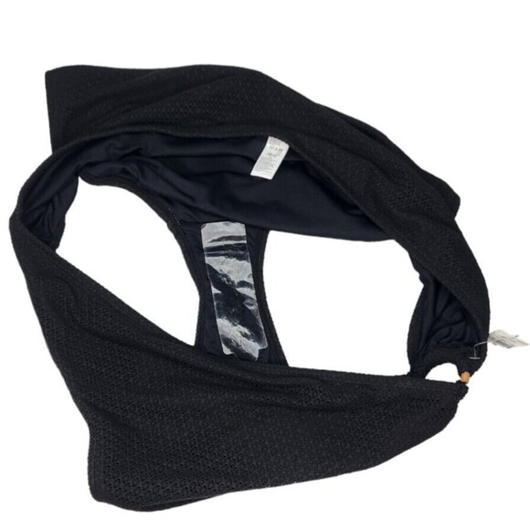 NWT Black Bikini Swim Bottom Size 3X Hi Cut Ring Detail Crochet Like Old Navy - Picture 6 of 10